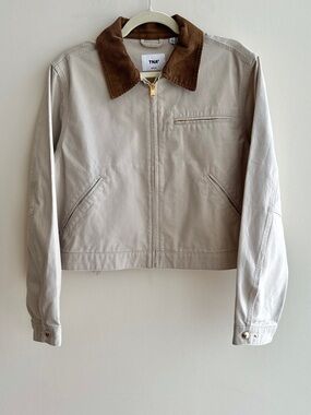 TNA by Aritzia Barkley Workwear Jacket, Marcona Beige, Size Medium, NWT